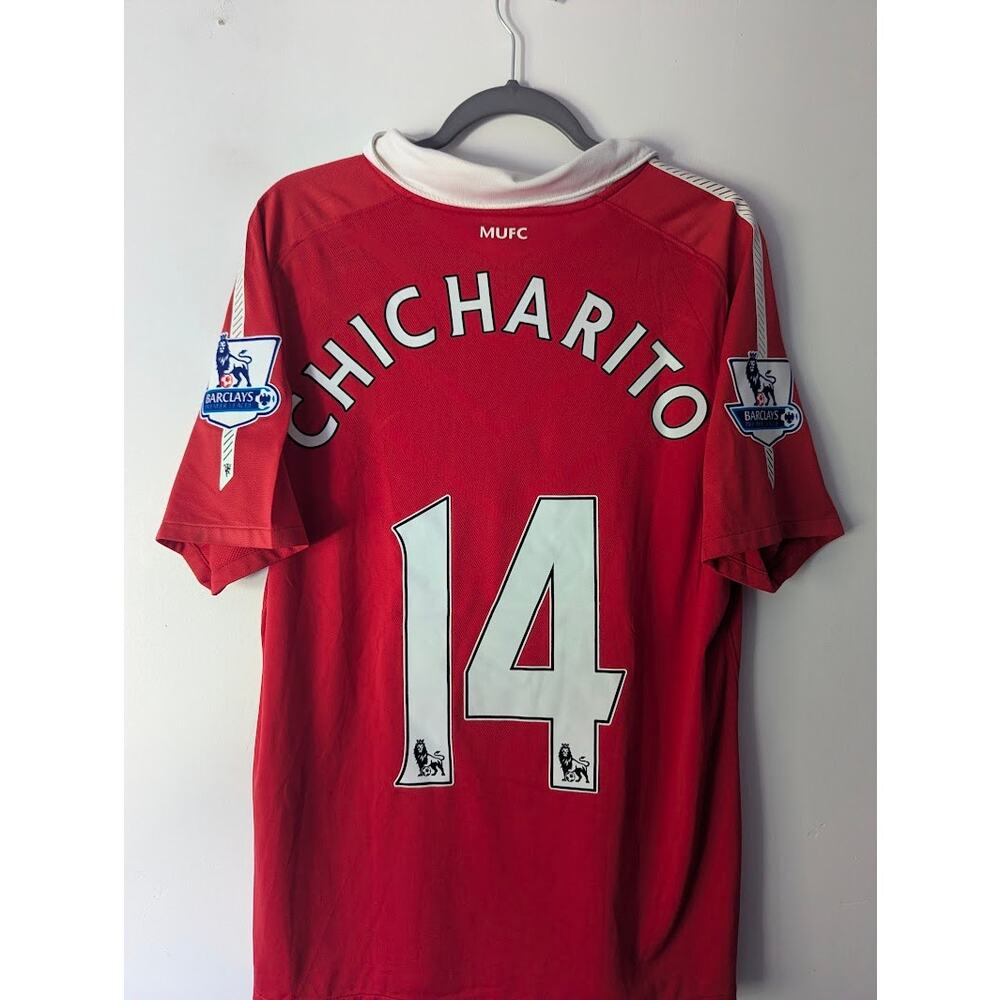 Man United Chicharito 2010/11 Home Jersey ⚽ Large EPL Fully Patched